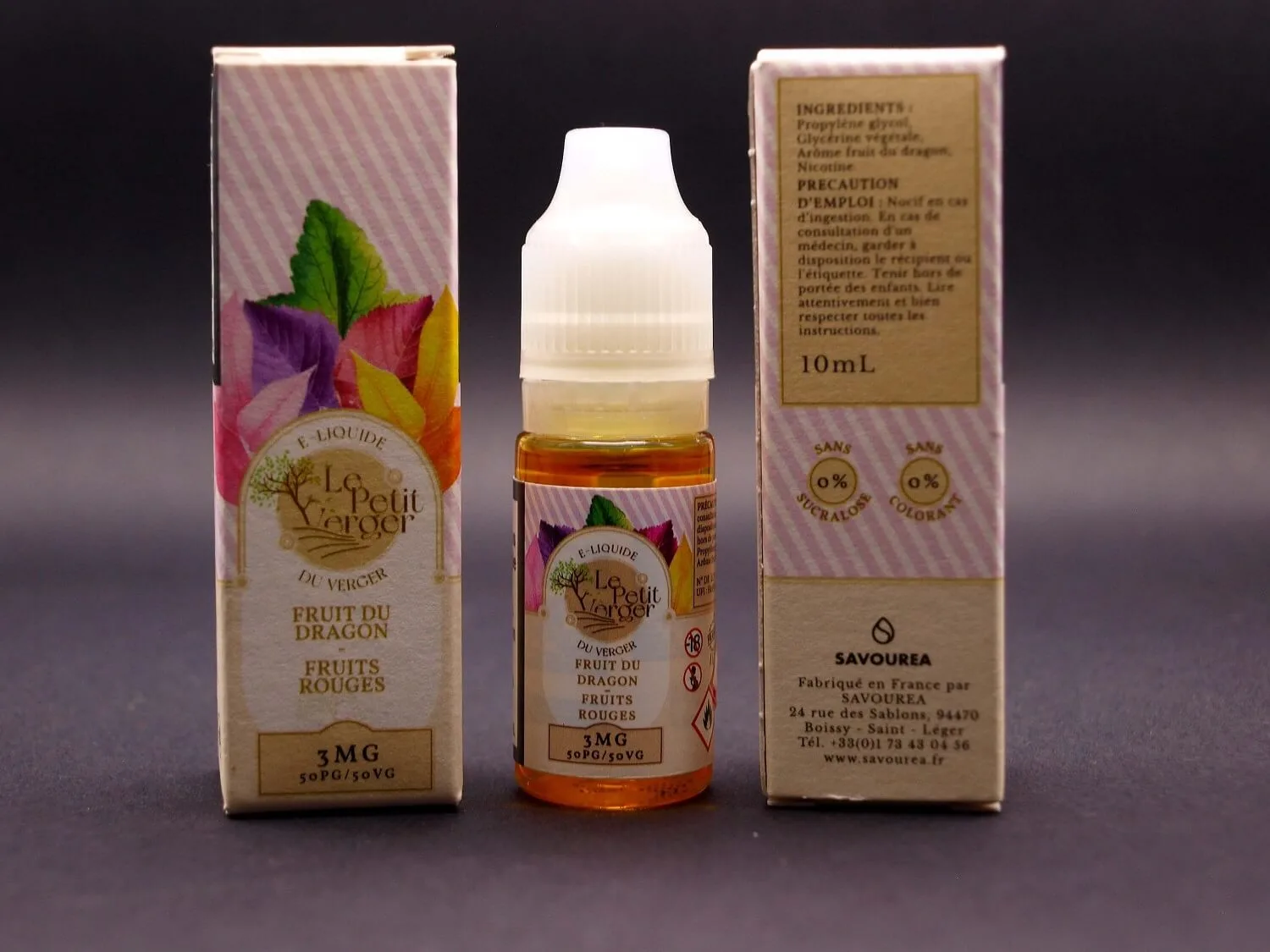 E liquide Fruit du Dragon et Fruits Rouges de la gamme Le Petit Verger avec 3mg de nicotine